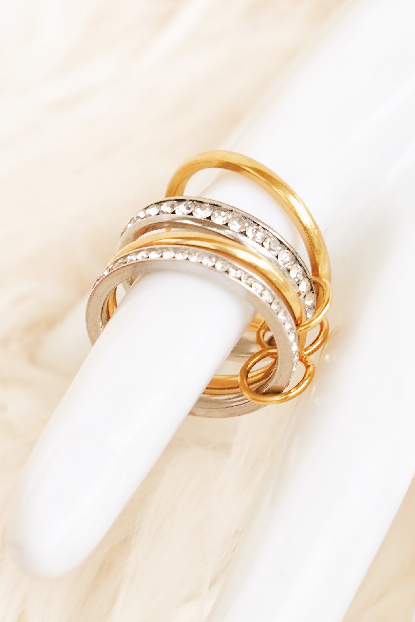 4 Piece Infinity Gold and Silver Stackable Ring