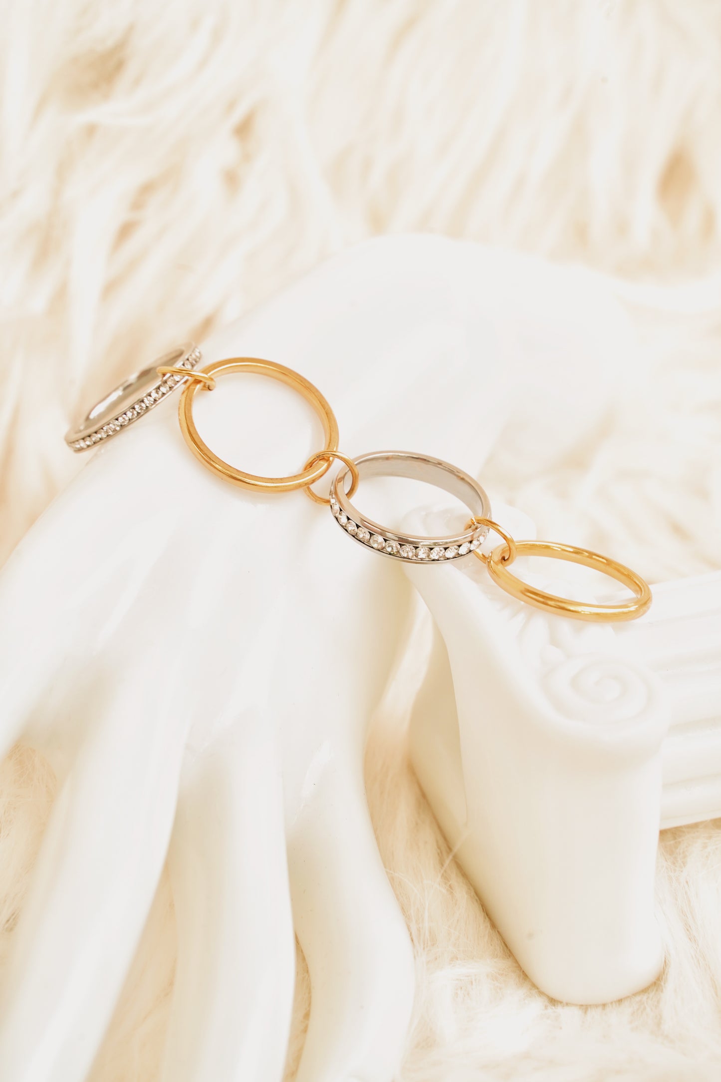4 Piece Infinity Gold and Silver Stackable Ring