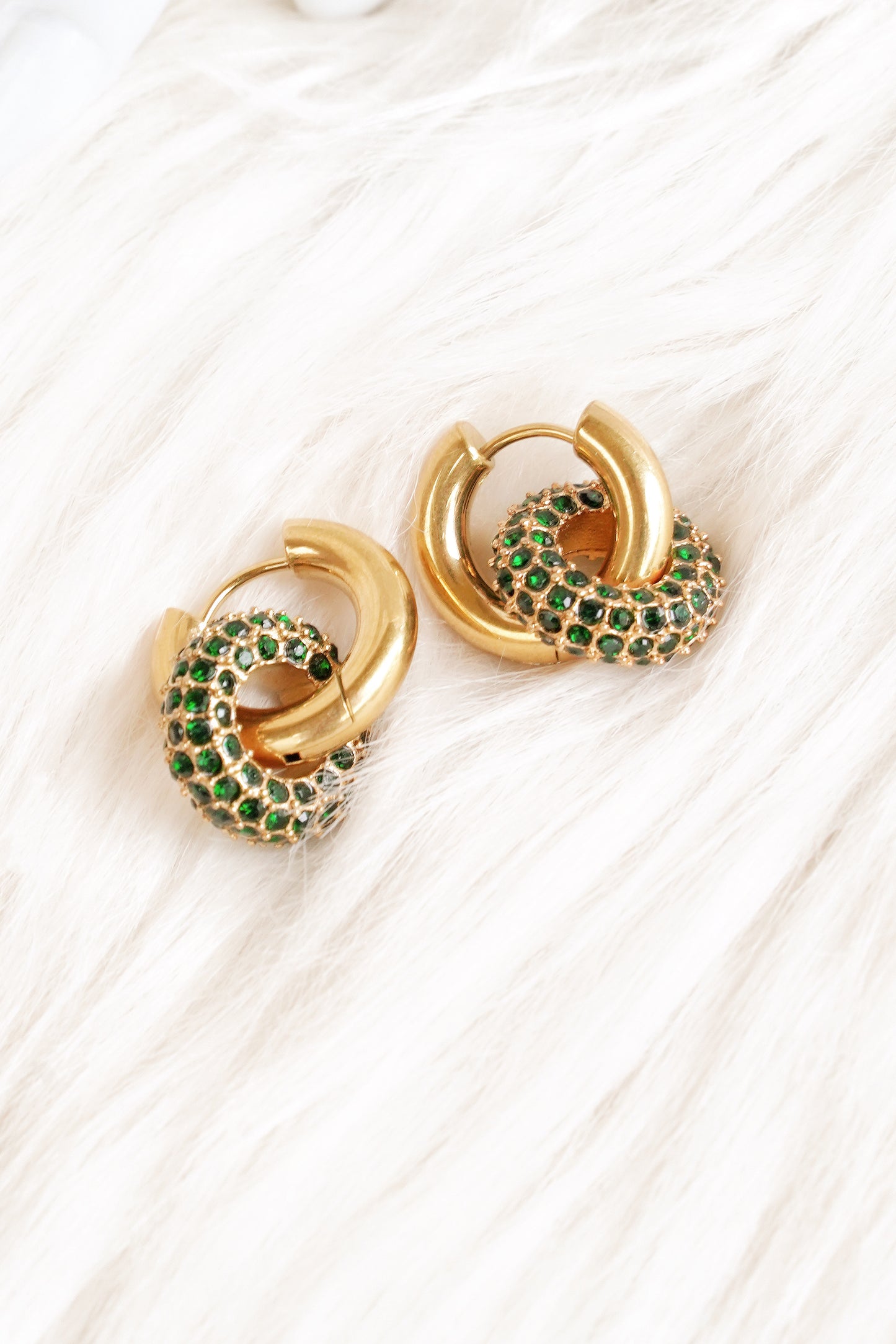 Rota Gold Vermeil Crystal Green Earring