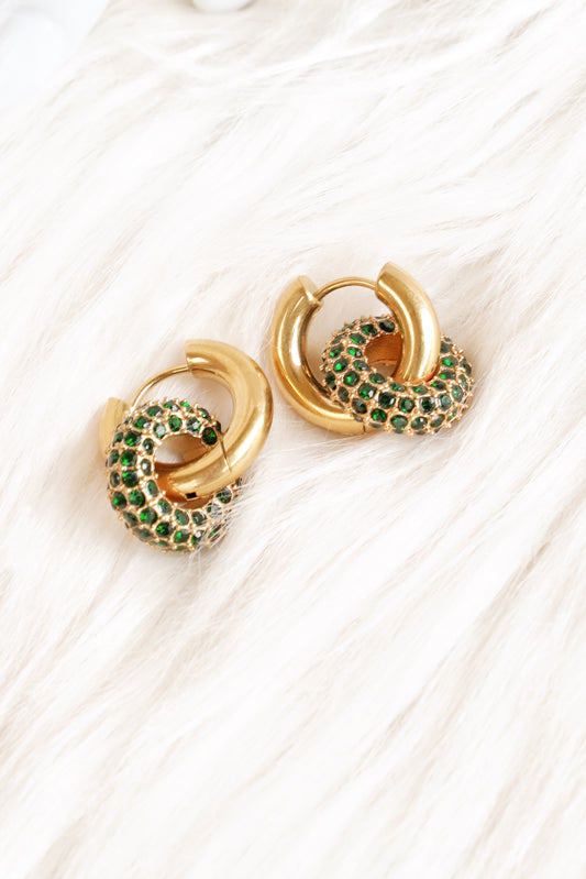 Rota Gold Vermeil Crystal Green Earring