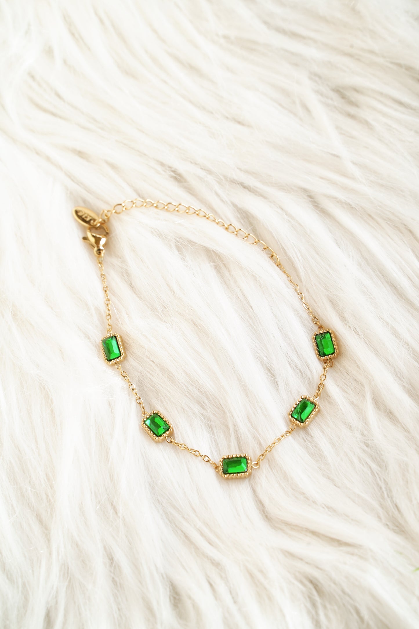 Prasinus Green Square Gold Bracelet