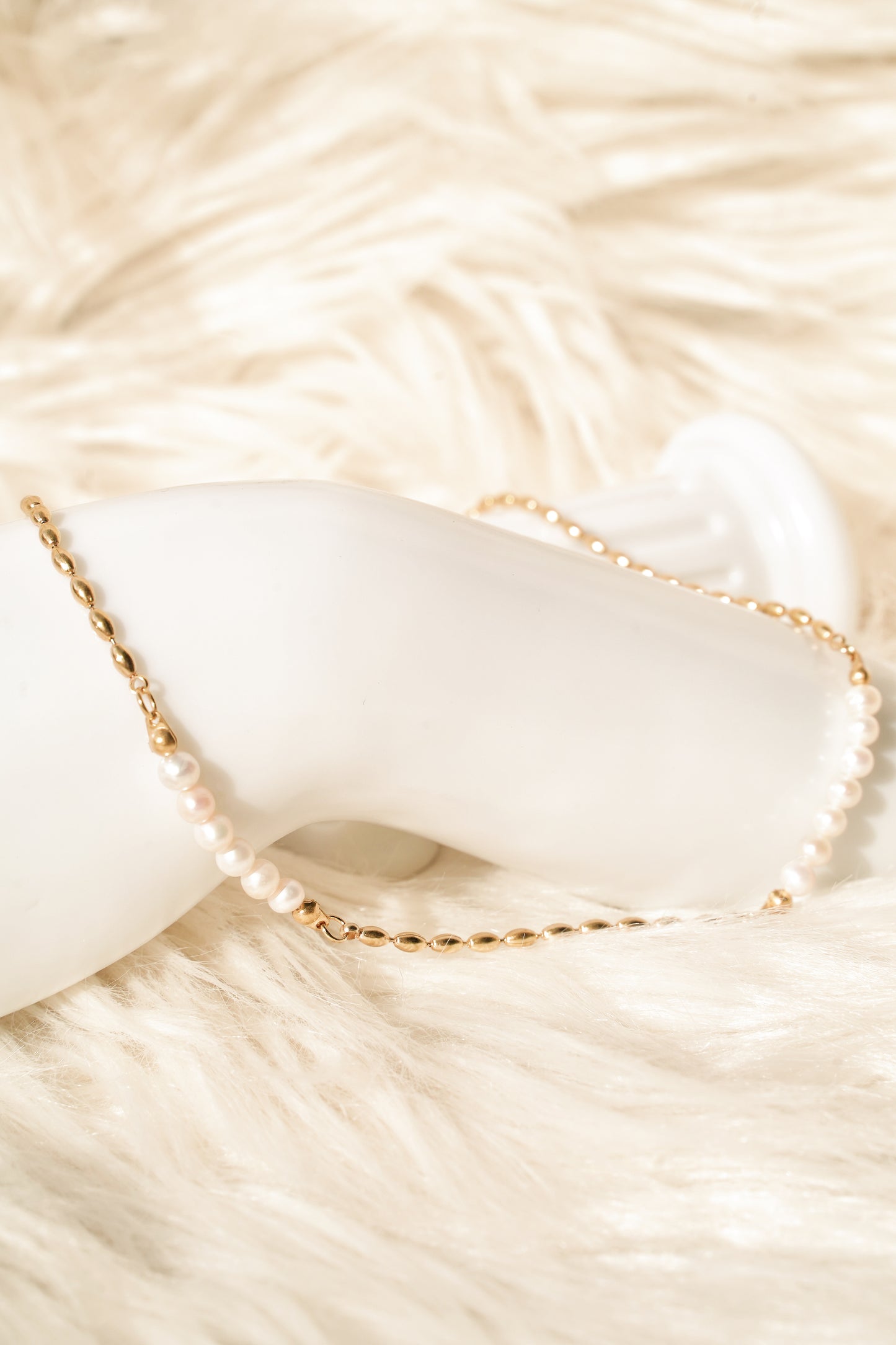 Teres Pearl Beaded Chain Necklace