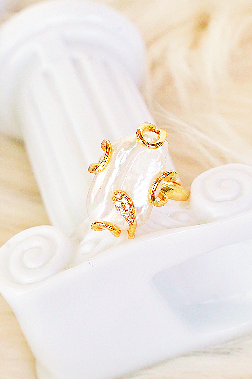 Brazilian Freshwater Pearl Gold Plated Ring