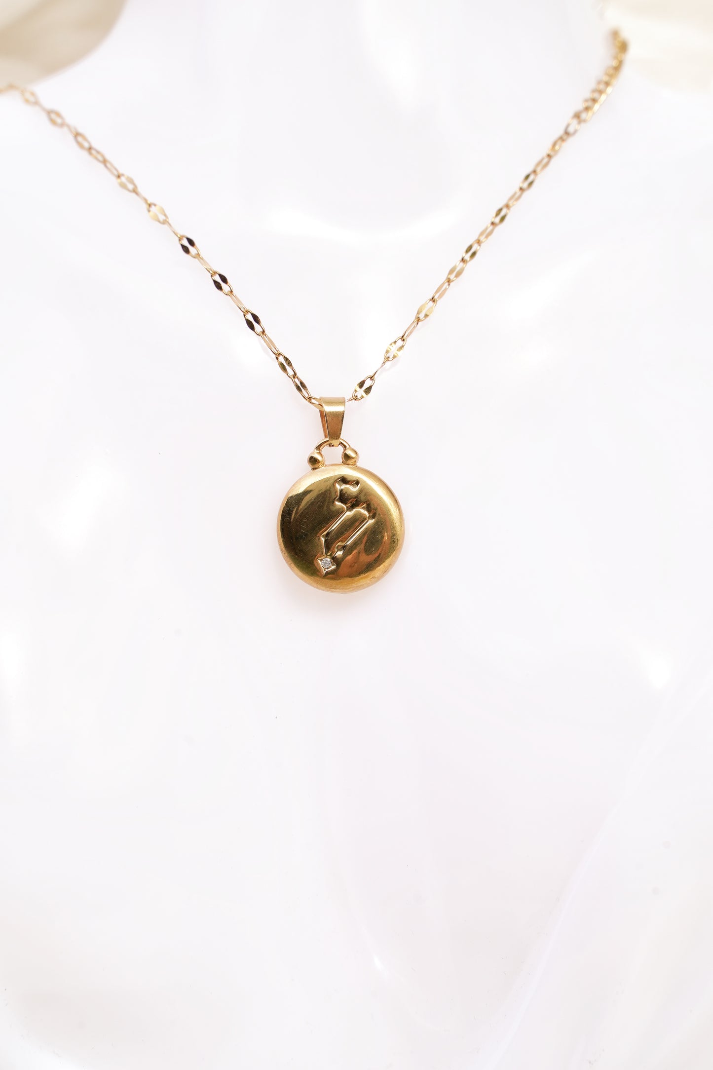Leo Gold Vermeil Charm Necklace