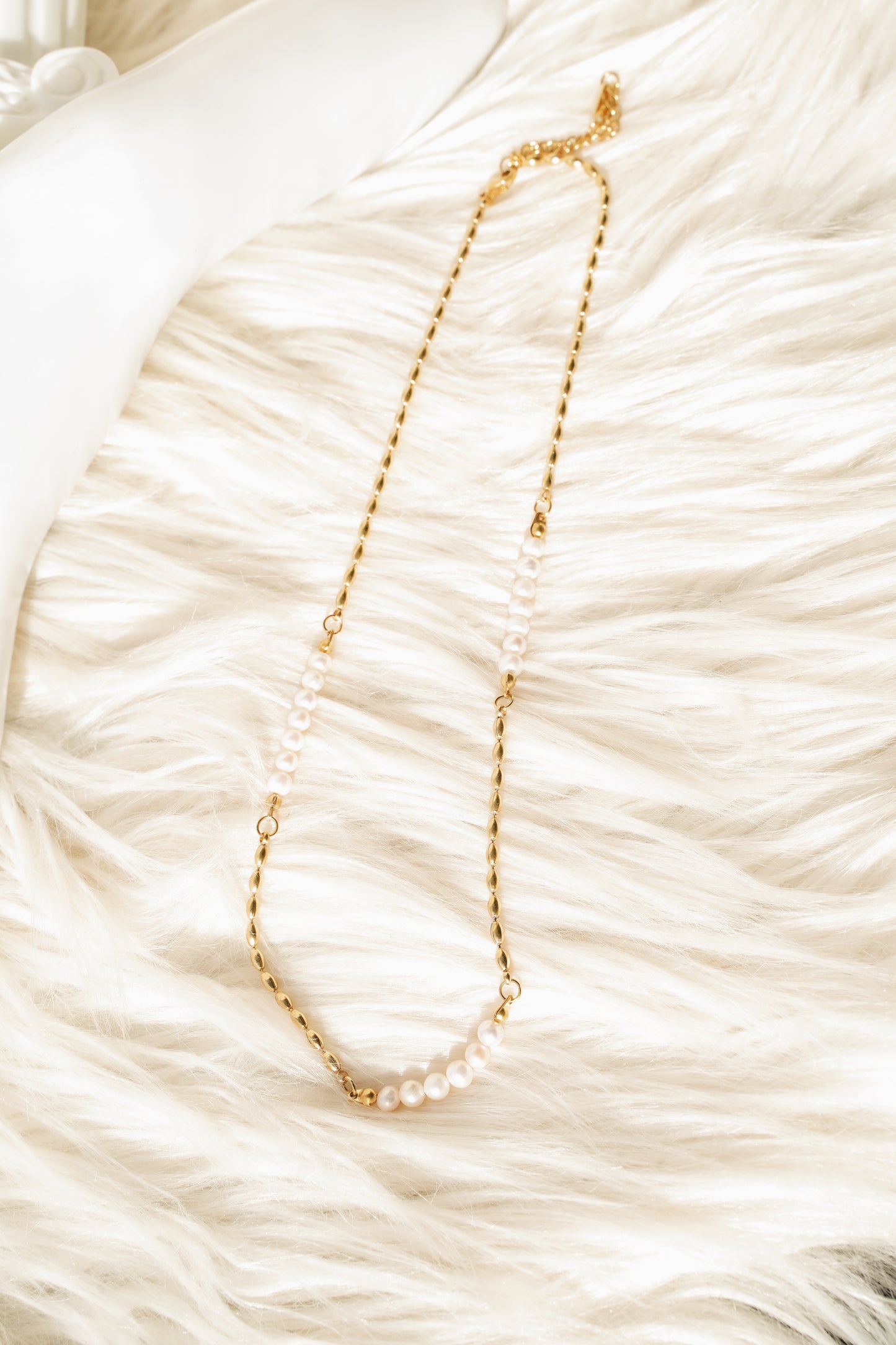 Teres Pearl Beaded Chain Necklace
