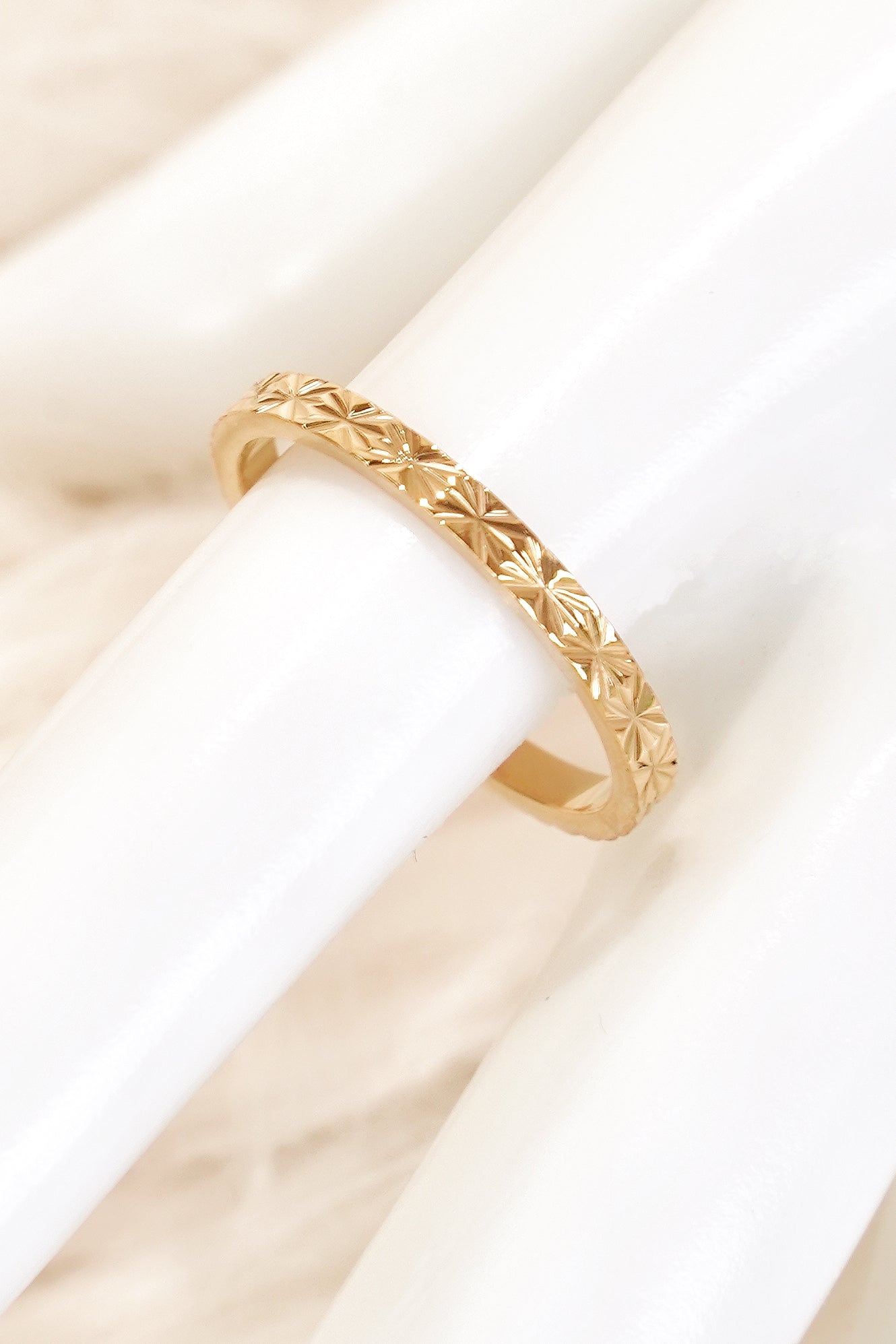 Vintage Geometric Flower Ring
