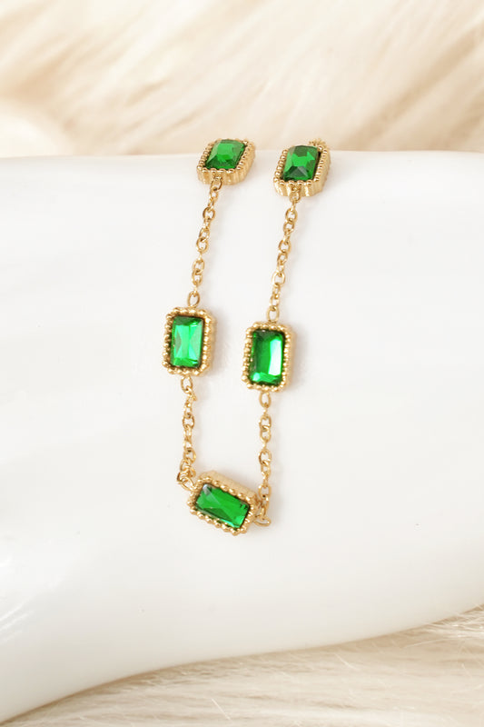 Prasinus Green Square Gold Bracelet
