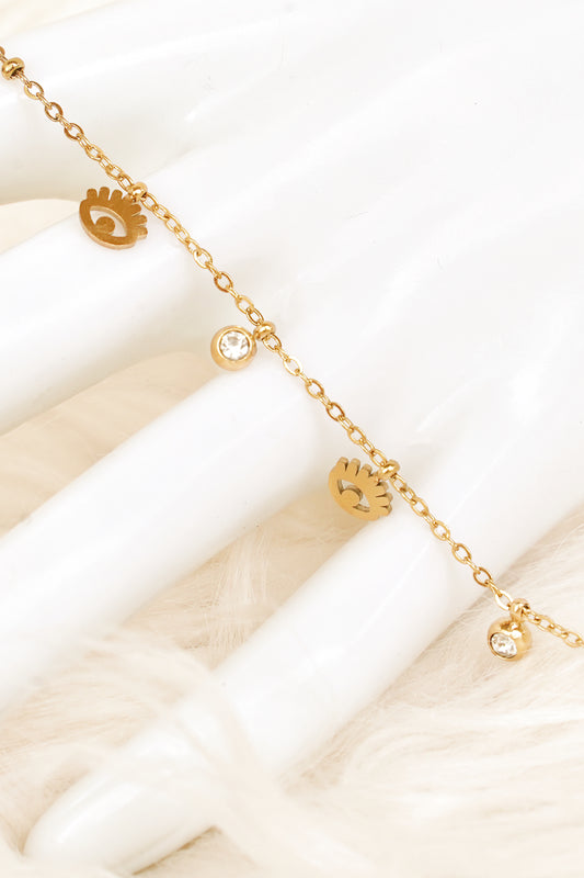 Eye and Stone 18K Gold Plated Zirconia Necklace