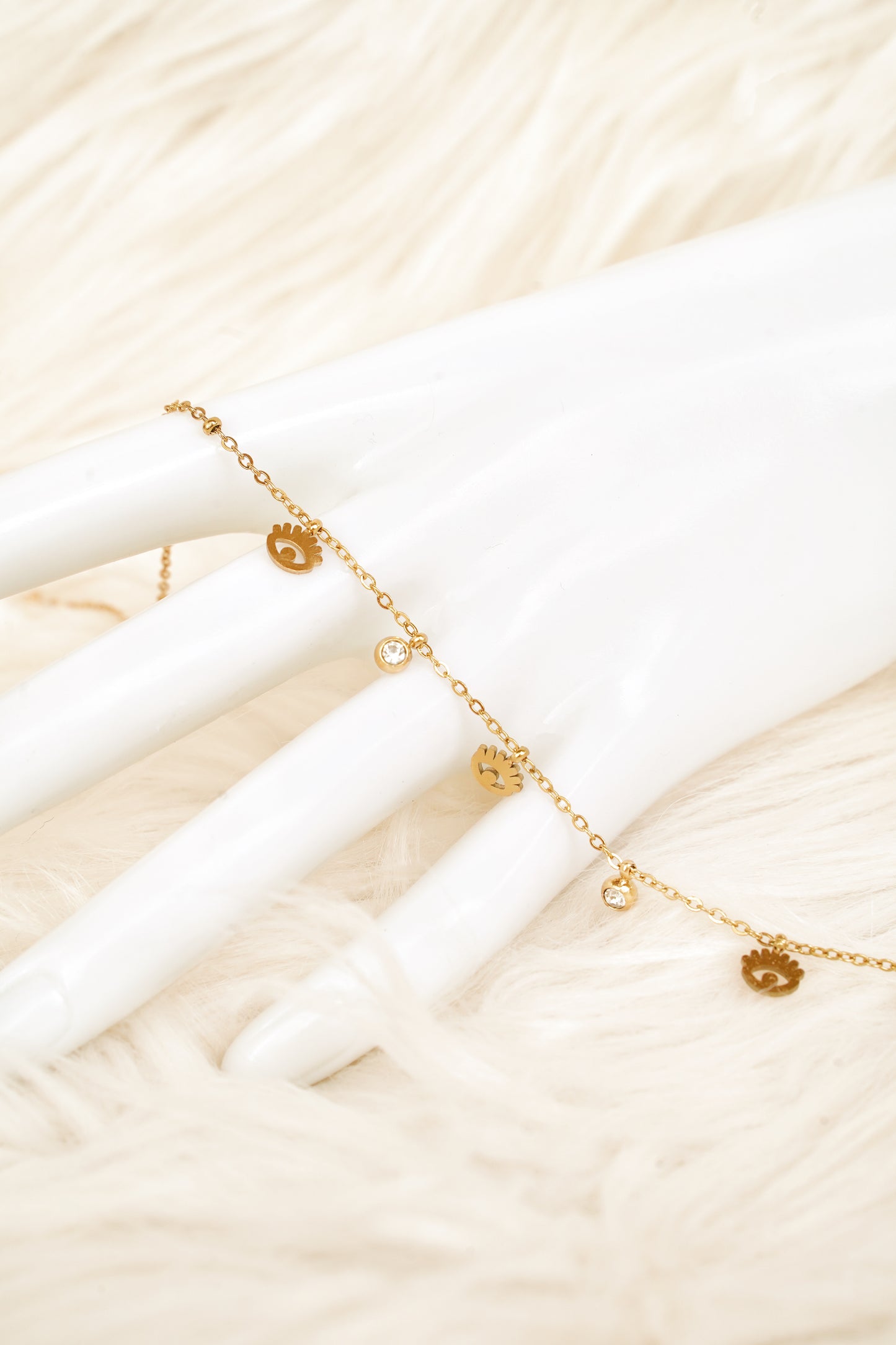 Eye and Stone 18K Gold Plated Zirconia Necklace