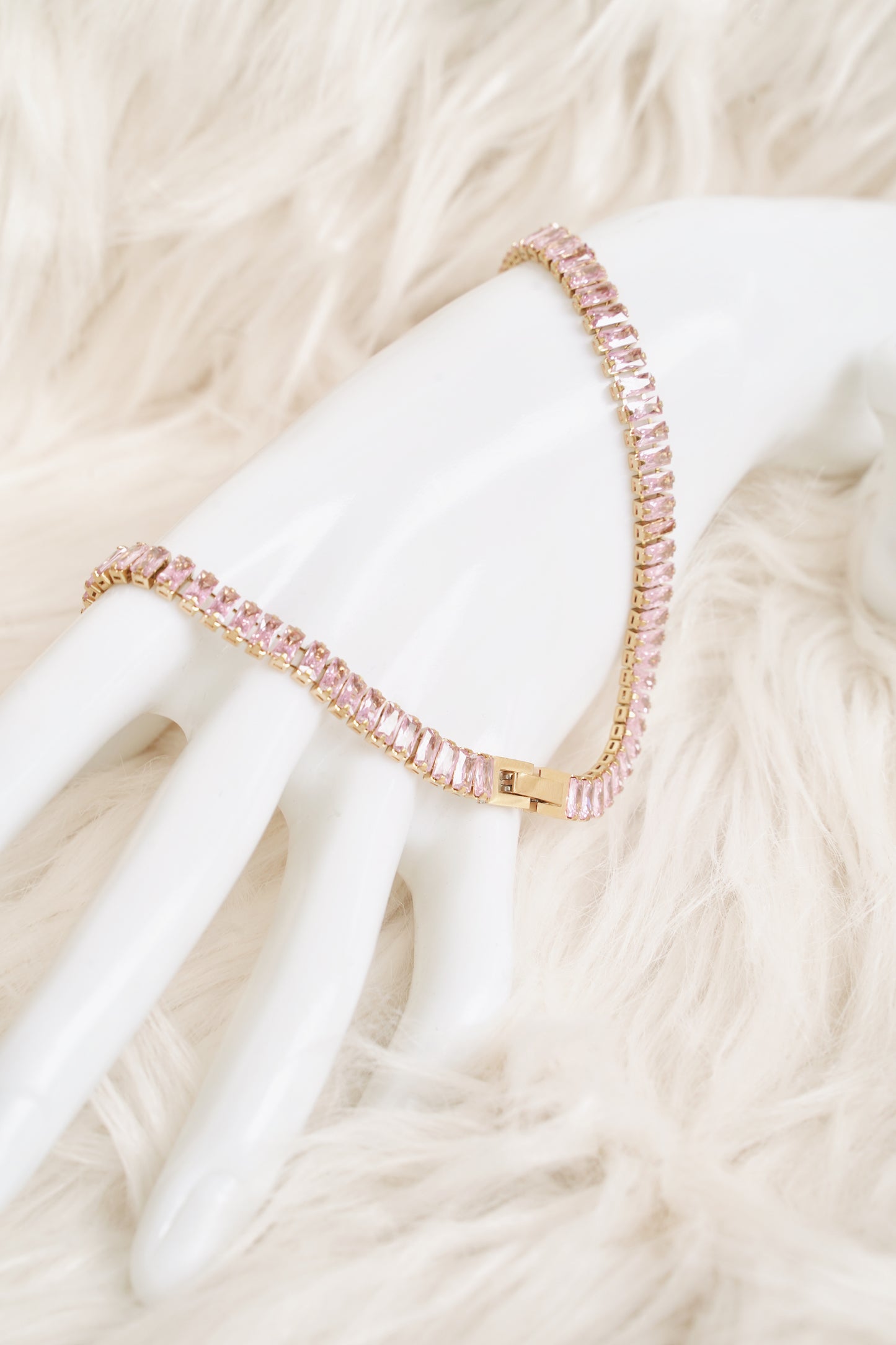 Roseus Pink Zirconia Gold Vermeil Necklace
