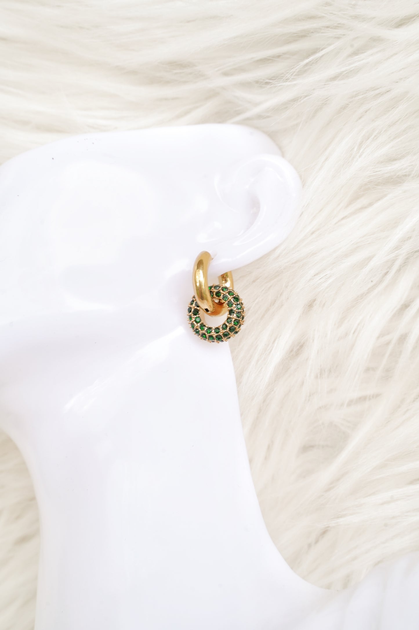 Rota Gold Vermeil Crystal Green Earring