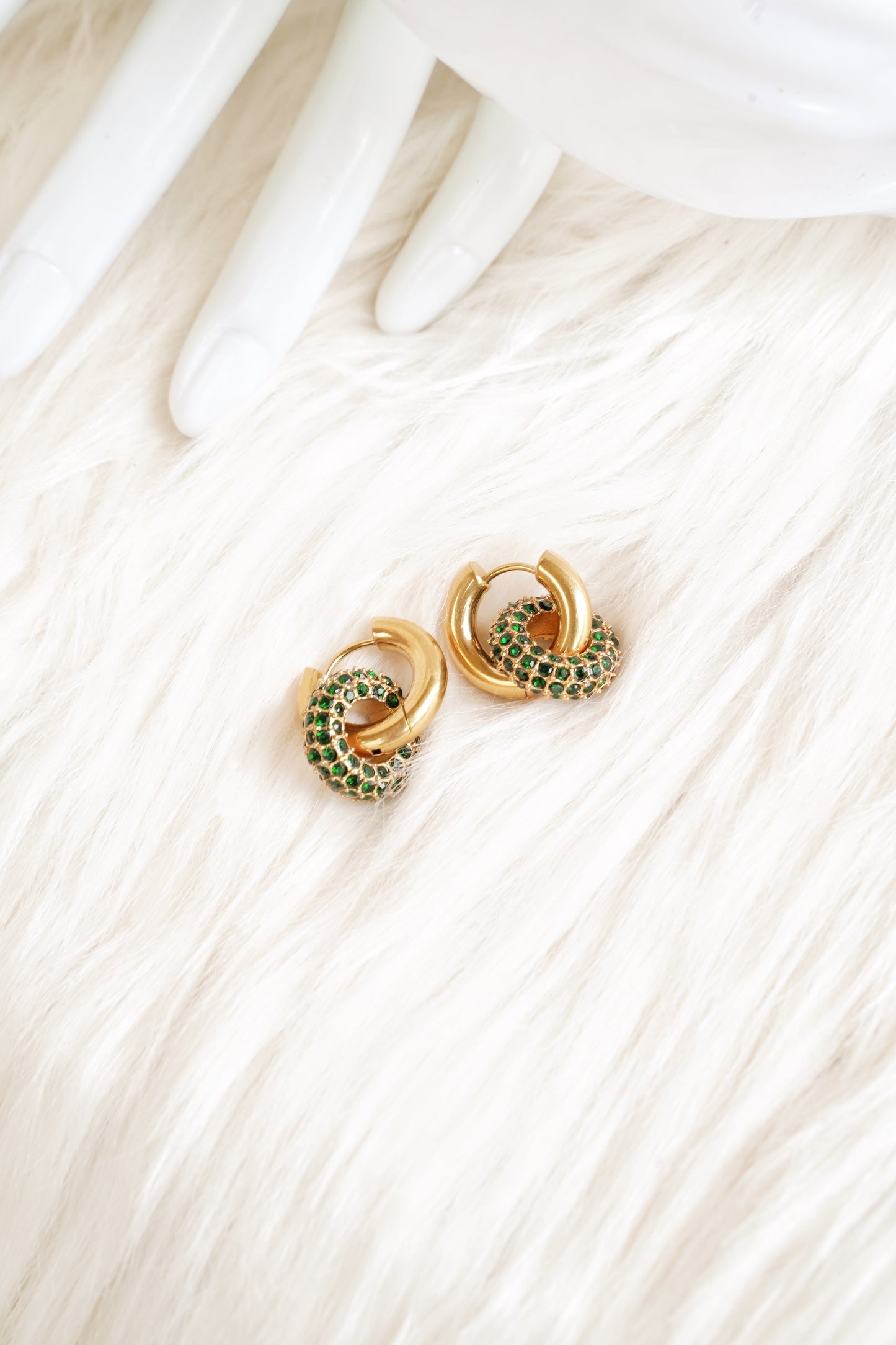 Rota Gold Vermeil Crystal Green Earring