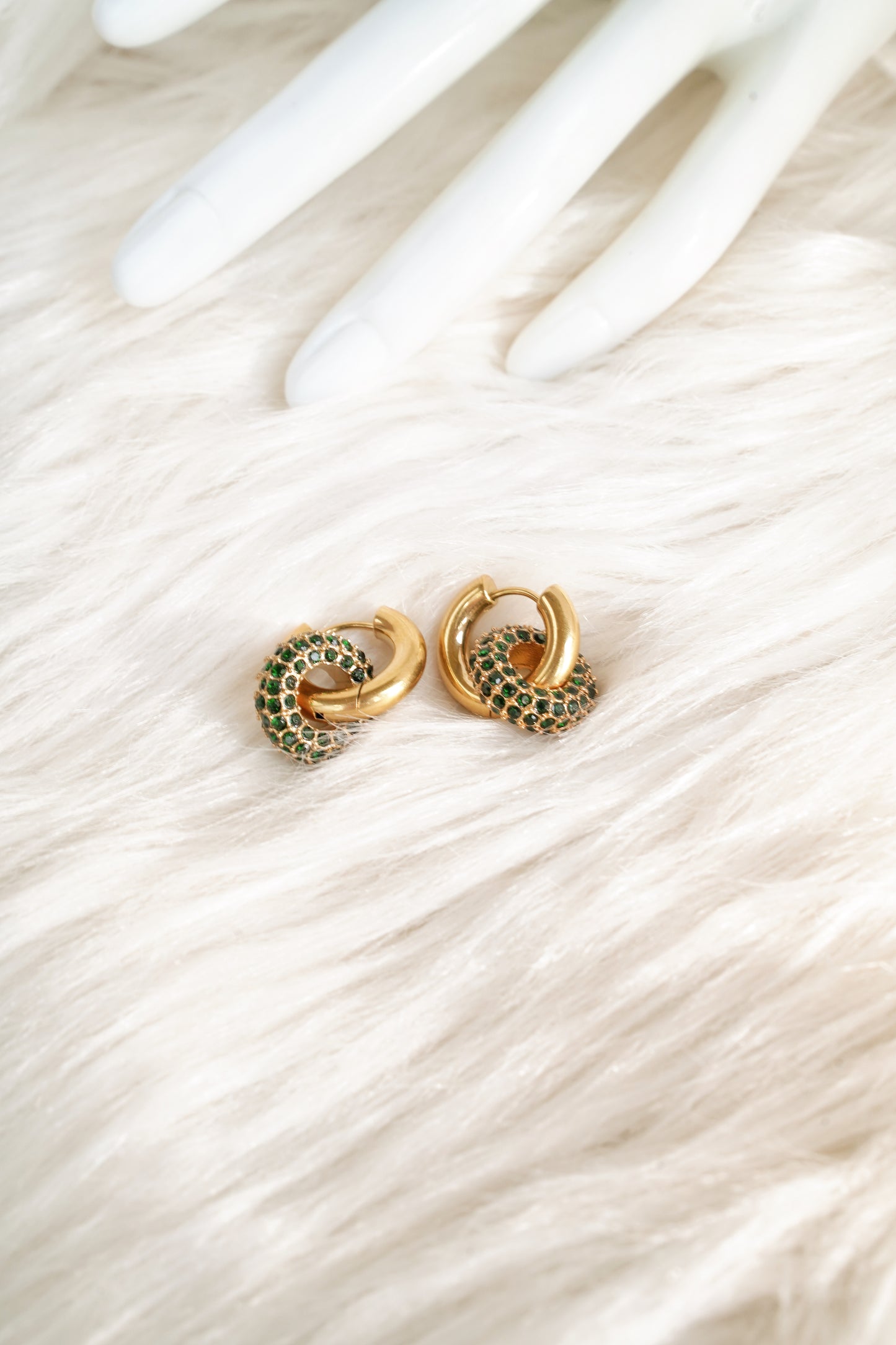 Rota Gold Vermeil Crystal Green Earring