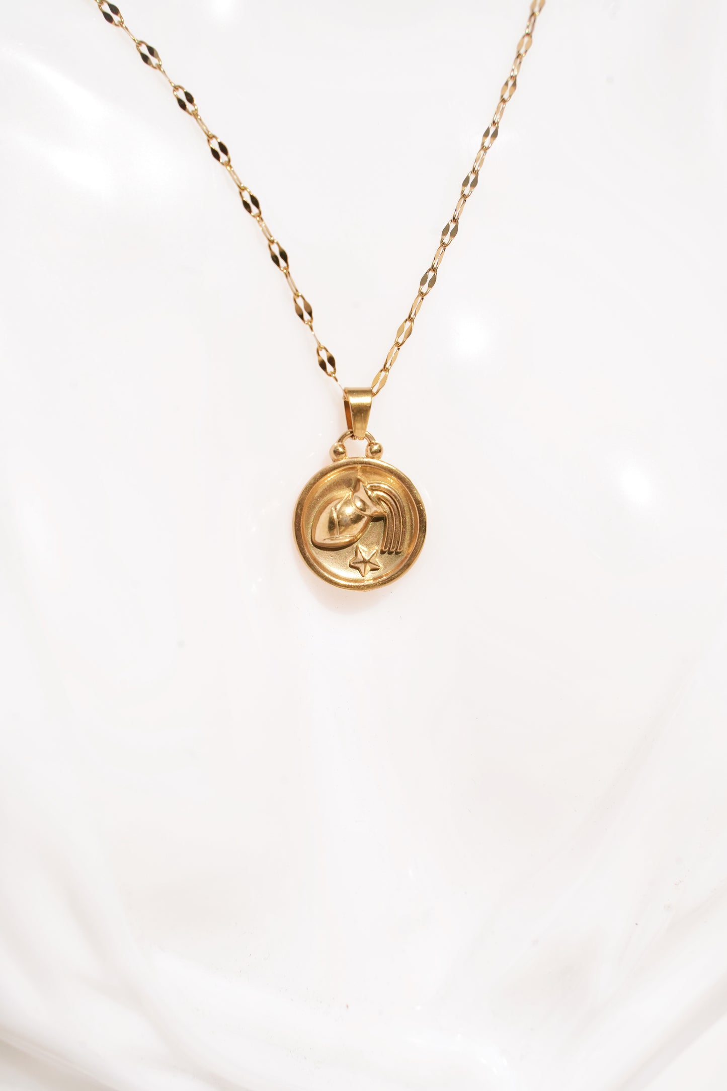 Aquarius Gold Vermeil Charm Necklace