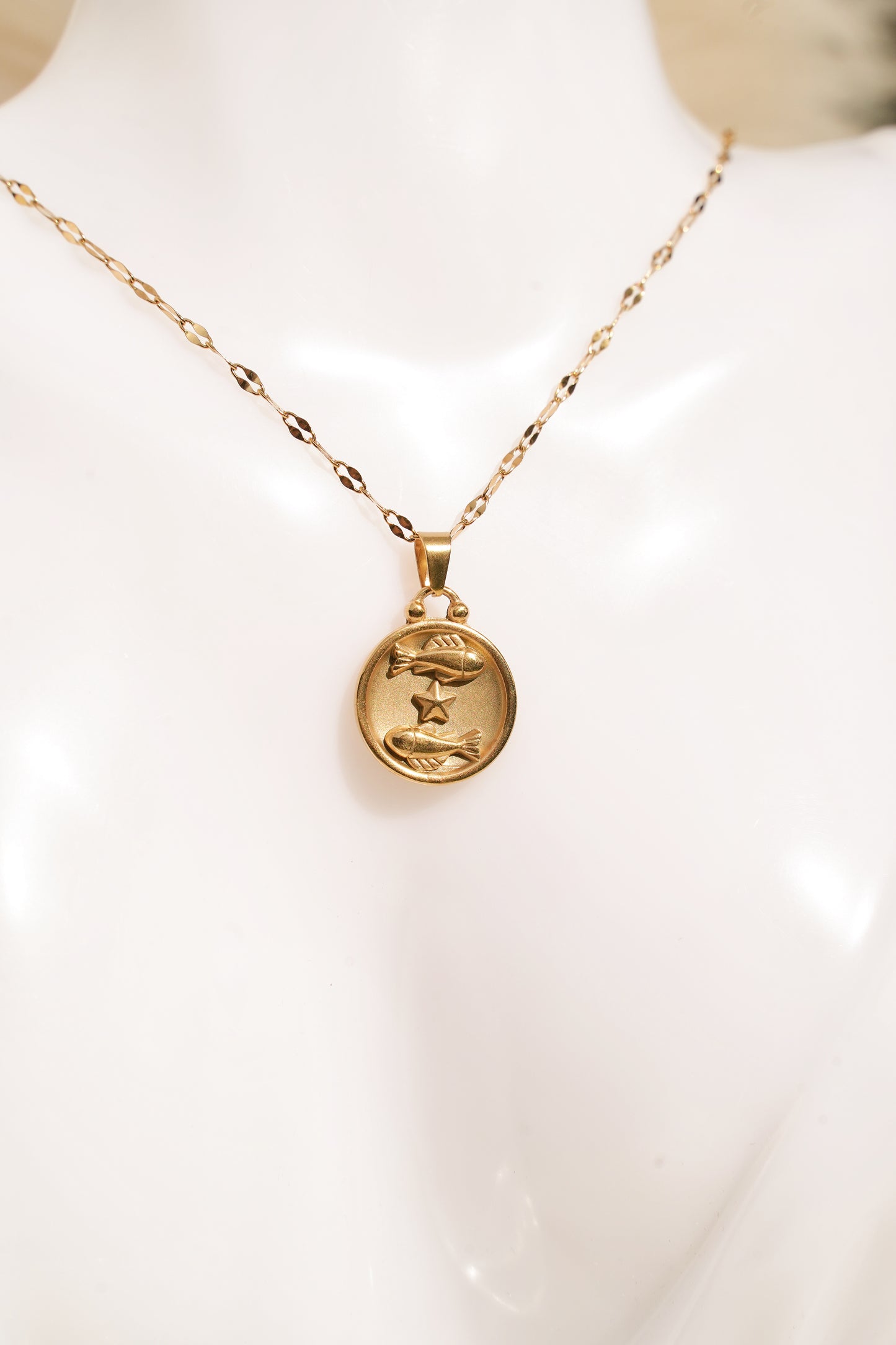 Pisces Gold Vermeil Charm Necklace