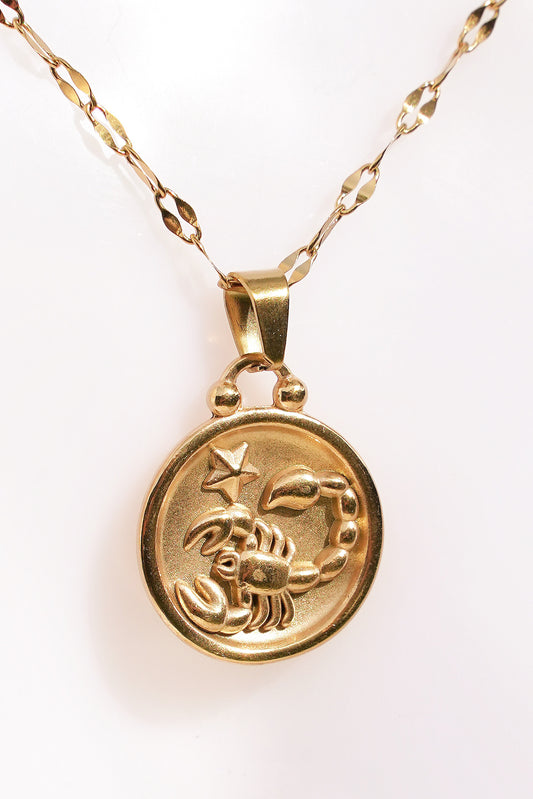 Scorpio Gold Vermeil Charm Necklace