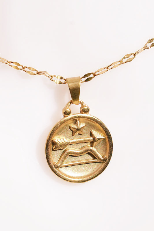 Sagittarius Gold Vermeil Charm Necklace