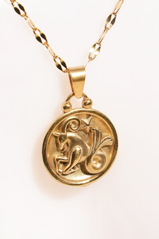 Capricorn Gold Vermeil Charm Necklace