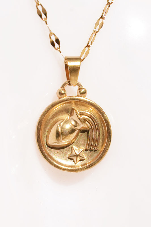 Aquarius Gold Vermeil Charm Necklace