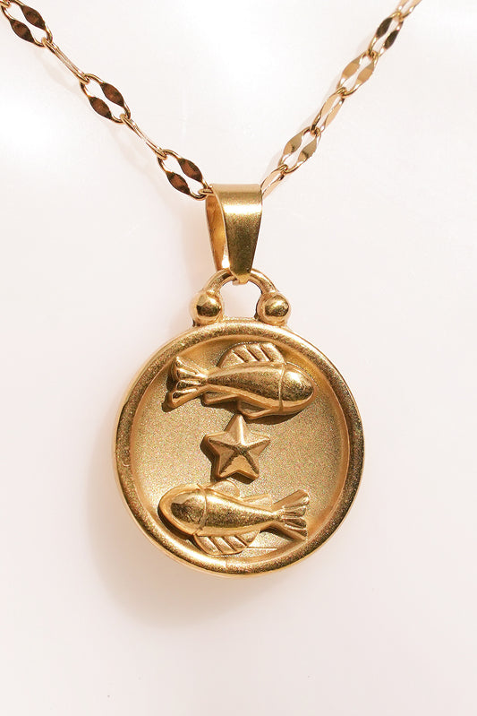 Pisces Gold Vermeil Charm Necklace